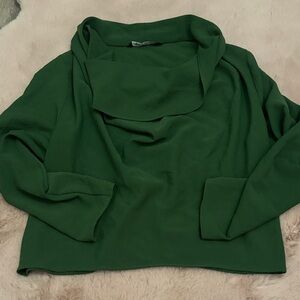 Zara  Green Cowl Neck Top